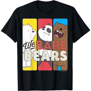 เสื้อยืดผ้าฝ้าย เสื้อยืดคอกลม แขนสั้น ผ้าฝ้ายแท้ พิมพ์ลายการ์ตูน we bare bears สําหรับผู้ชาย