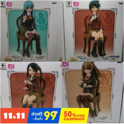 (แท้/ครบ​Set​4ชิ้น/มือหนึ่ง/มือสอง) Banpresto SQ Kantai Collection Ceylon Tea Party Kancolle heavy c