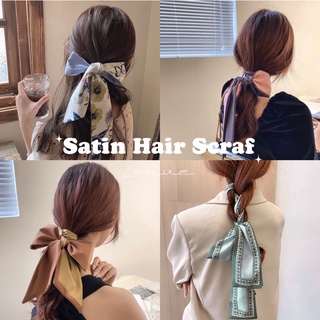 LOUVE | Satin Hair Scarf ที่คาดผมผ้าไหมผ้าซาติน สไตล์เกาหลี พิมลายน่ารัก ผ้าโพกหัว