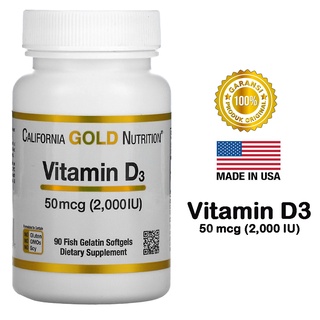 California Gold Nutrition, Vitamin D3, 50 mcg (2,000 IU), 90 Fish Gelatin Softgels