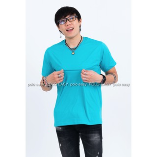 เสื้อยืดแฟชั่น ผู้ชาย T-Shirt Cotton 100% คอกลม แขนสั้น สีเขียวมิ้นต์