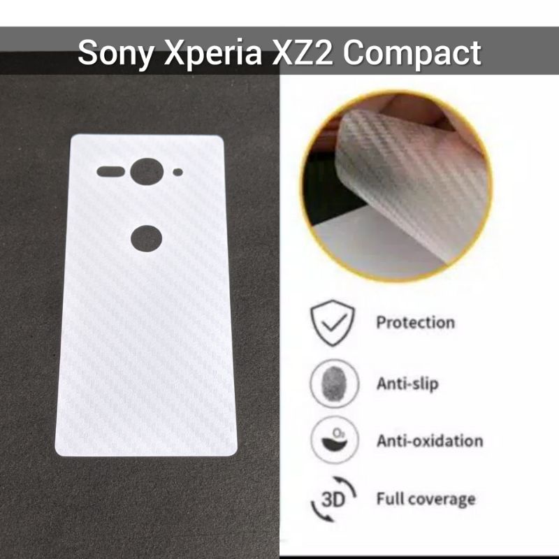 ป้องกันรอยขีดข่วนด้านหลัง Sony Xperia XZ2 Compact H8324 H8314 SO-05K ฟิล์ม 3D ผิวคาร์บอนไฟเบอร์ gars