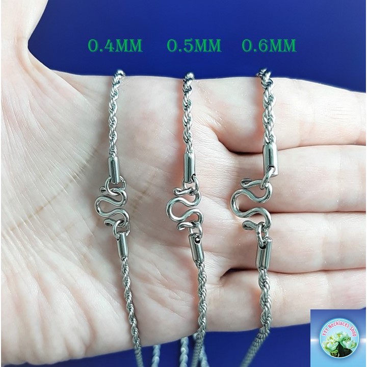 สร้อยคอสแตนเลสแท้ สินค้าไทย ลายเกลียวเพชร สำหรับห้อยพระ ผู้หญิง ผู้ชาย เด็ก ไม่ลอก ไม่ดำ SL32.168