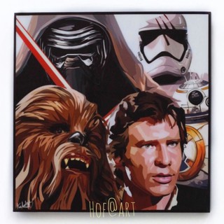 Star Wars สตาร์วอร์ส รูปภาพ​ติด​ผนัง​ pop art พร้อมกรอบและที่แขวน แต่งบ้าน ของขวัญ กรอบรูป​ โปสเตอร์