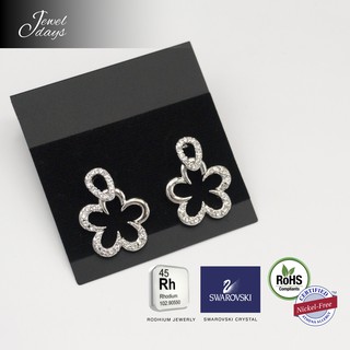 ต่างหูดอกไม้กลิ้งโปร่ง Swarovski