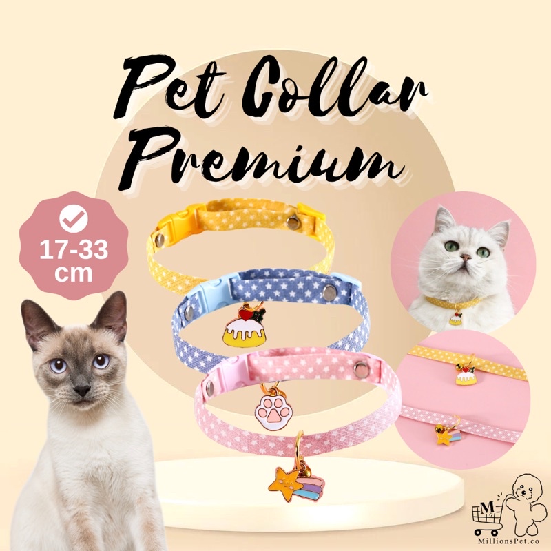 Millionspet.coRantai Kucing สายคล้องคอแมว ปลอกคอดอกไม้ ปรับ Comel Koler Kucing Comel 猫圈项