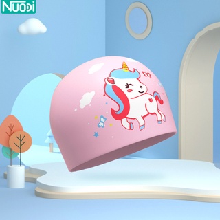 Nuodi หมวกว่ายน้ำสำหรับเด็ก Childrens Swimming Cap แว่นตาว่ายนํ้าเด็ก อุปกรณ์ว่ายน้ำ หมวกว่ายน้ำ หมวกว่ายน้ำซิลิโคน