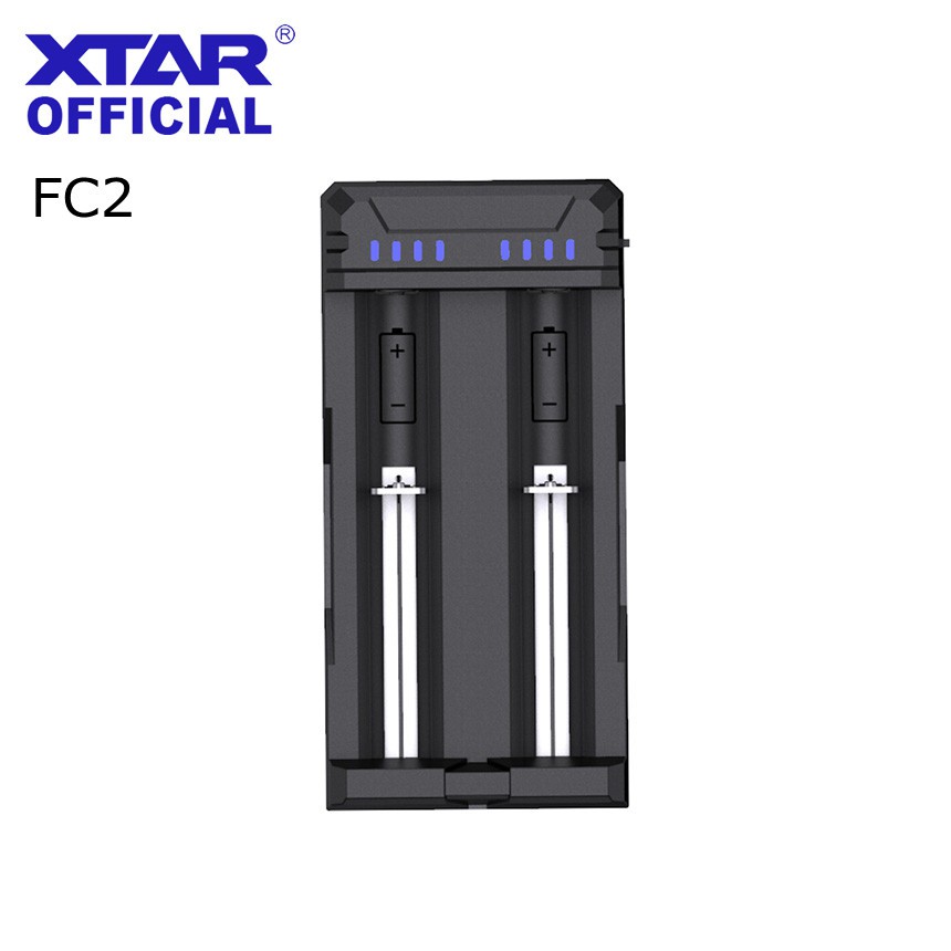 Xtar ที่ชาร์จแบตเตอรี่อัจฉริยะ 2 ช่อง สําหรับ AAA AA FC2 Li-ion NiMH NiCD 21700 18650