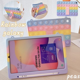 Pop it Rainbow Samsung Galaxy Tab S6 lite 10.4 P610 P615C เปลือก With Pen Slot Color Decompression Soft TPU Case พร้อมช่องเสียบปากกา เคสซิลิโคน