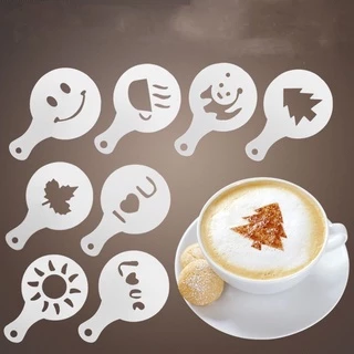 MAYA Coffee แม่พิมพ์พลาสติก พิมพ์ลายดอกไม้ สําหรับทํากาแฟ ฟองนม ลาเต้อาร์ต พิมพ์ลายกาแฟ 16แบบ / แท่งสแตนเลส สำหรับทำลวดล
