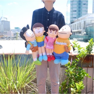 ตุ๊กตา Nobita โนบิตะ &amp; Shizuka ชิสุกะ &amp; Suneo ซูนิโอะ &amp; Giant ไจแอนท์ สะพายกระเป๋า Doraemon โดเรม่อน