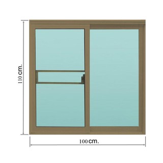 Aluminum window WINDOW S-S ONE STOP/F8 100X110 CM LIGHT BROWN Sash window Door window หน้าต่างอลูมิเนียม หน้าต่างAluminu