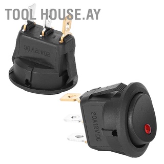 เครื่องมือ House.Ay สวิทช์ On/Off 12V Spst Led ทรงกลมสีเงิน 3`Pin 10 ชิ้น