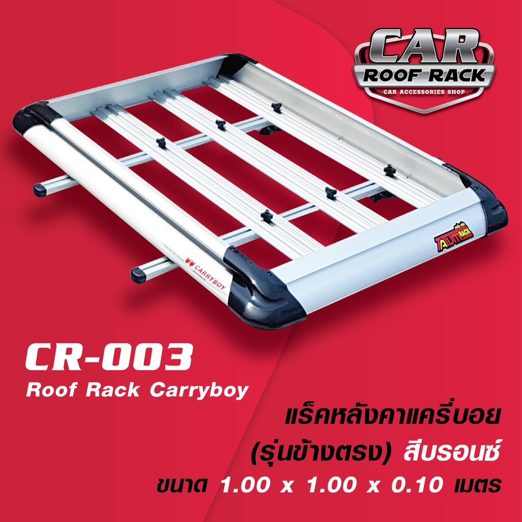 CR-003 แร็คหลังคาแครี่บอย (รุ่นข้างตรง สีบรอนซ์ 1 m.)  Roof Rack Carryboy