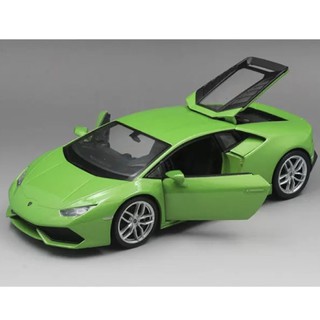 โมเดลรถเหล็กLamborghini Huracan LP 610-4 WELLY 1/24ประตูของตัวรถสามารถเปิดปิดได้ฝากระโปรงท้ายเปิดปิดได้