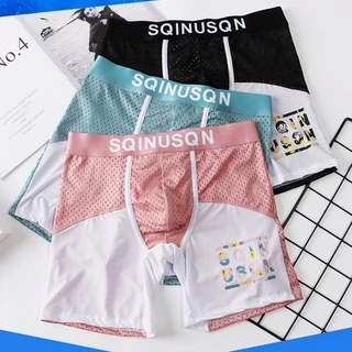 กางเกงในชาย SPORT SQINUSQN ของแท้ 100% บ๊อกเซอร์Boxerทรงยาว มีรูระบายอากาศได้ดี สีและแบบตามภาพ ยืดได้ใส่สบาย(ทรงยาว-02)