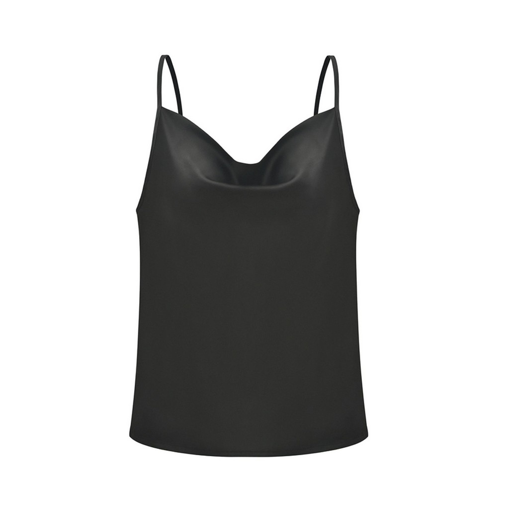 Titishop AOL80 บราสายเสื้อกั๊กสีดํา