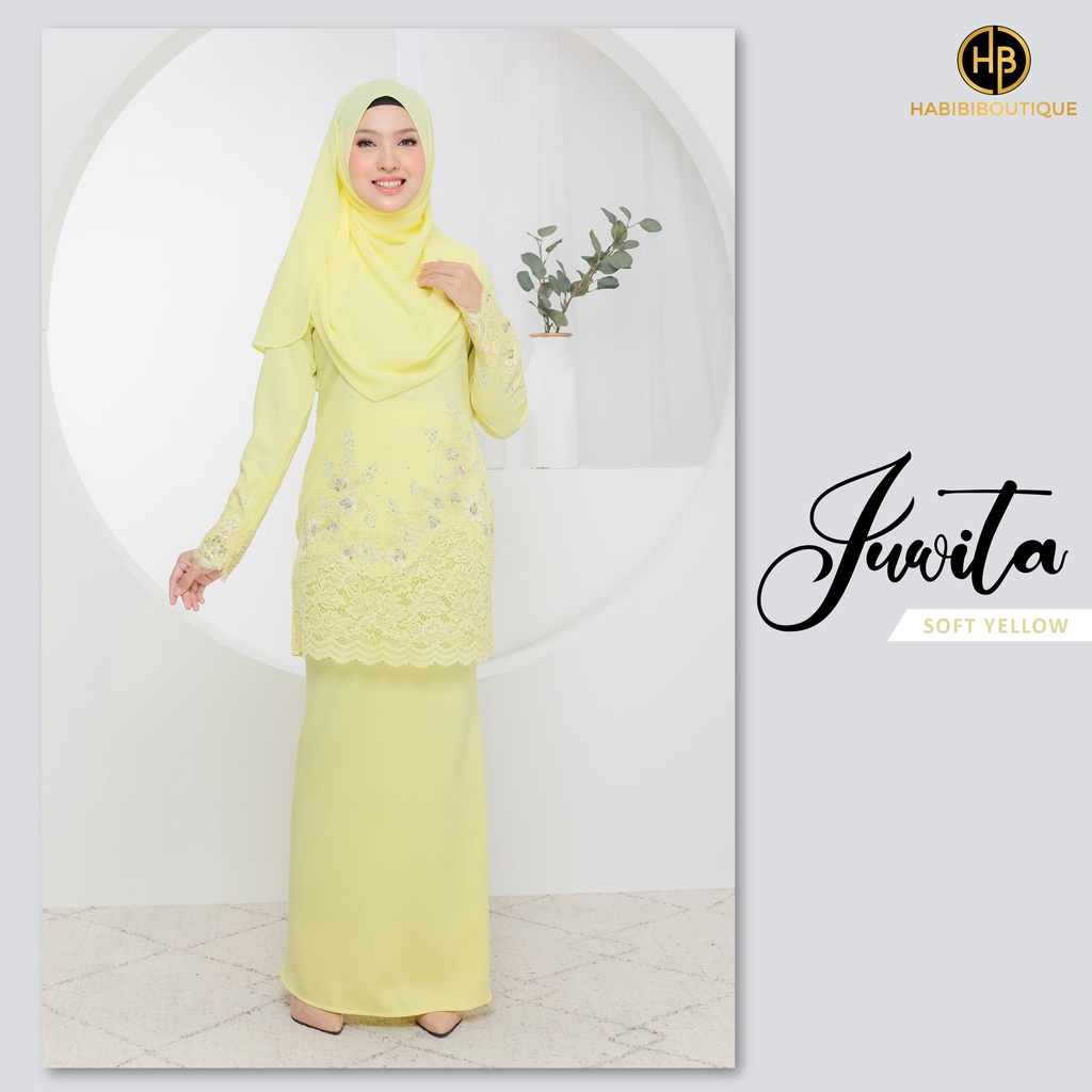 Kurung Moden Juwita Soft Yellow โดย Habibi Boutique