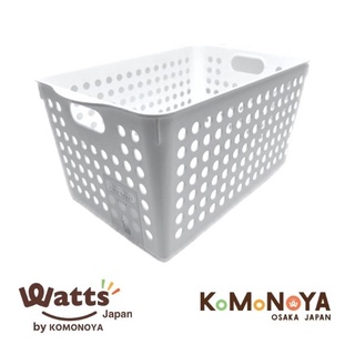 Komonoya ตะกร้าพลาสติกสีขาว Stock Basket 16*23*15