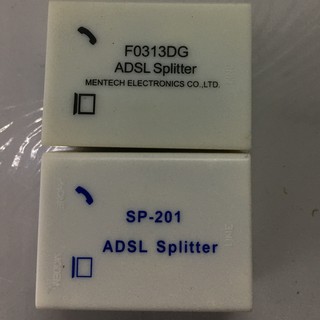 Rj11 SP-201 ADSL POTS SPLITTERสีขาวกล่องAdsl Modem Splitter สัญญานดีได้มาตรฐาน