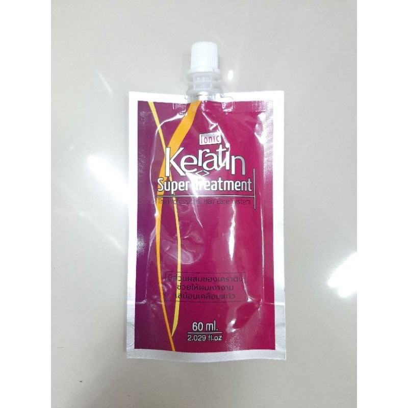 ถูกที่สุด ซื้อ4ซอง100บาทกดสั่งเลย Keratin Super Treatment ซองชมพู60มล