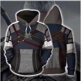 3D The Witcher 3: Wild Hunt พิมพ์แฟชั่นคอสเพลย์ Hoody Pullovers ลำลอง