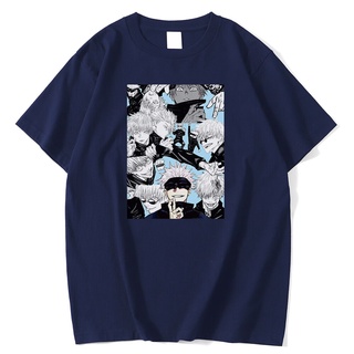 เสื้อยืดผ้าฝ้าย【พร้อมส่ง】เสื้อยืดคอกลม พิมพ์ลาย Satoru Gojo Jujutsu Kaisen สไตล์สตรีท เรียบง่าย คุณภาพสูง แฟชั่นสําหรับผ