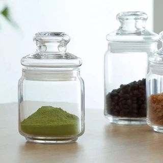JJGLASS - (Ocean) B02517G0000 Pop Jar (500ml.) โหลแก้ว ขวดโหลกลมฝาแก้ว เหมาะสำหรับใส่อาหารแห้ง