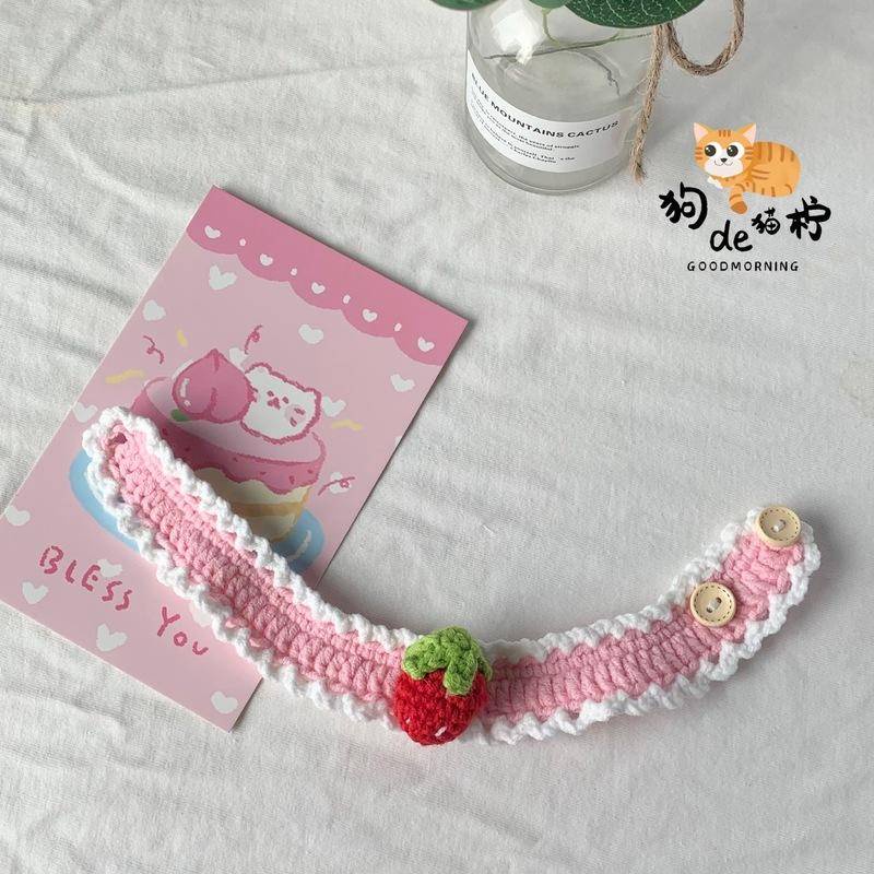 ปลอกคอ ผ้าพันคอ ผ้าวูลถักโครเชต์ แฮนด์เมด สําหรับสัตว์เลี้ยง สุนัข แมว กระต่าย Diy - รูปที่ 4