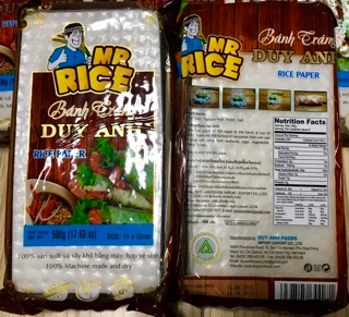 ใบเมี่ยงญวน แป้งสลัดโรล แผ่นแป้งเวียดนาม ตรา Mr.Rice