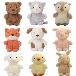 Jellycat ตุ๊กตานุ่ม รูปการ์ตูนสัตว์ สุนัขจิ้งจอก หมู กระต่าย ไก่ เป็ด สีเหลือง น่ารัก ขนาด 20 ซม. 30 ซม.