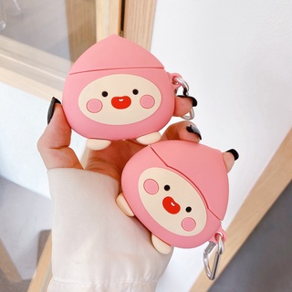 เคสหูฟัง ลายการ์ตูนพีชน่ารัก สําหรับ airpods 1 2 pro