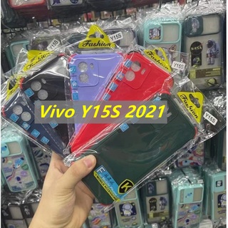 [ส่งจากไทย] Case Vivo Y15S 2021 เคสกันกระแทก เคสสีพื้น เคสมือถื silicone สวย บาง หนา TPU พาสเทล ปุ่มสลับสี