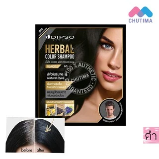 แชมพูปิดผมขาว แชมพูย้อมผม ดิ๊พโซ่ Dipso Herbal Color Shampoo 30 ml.