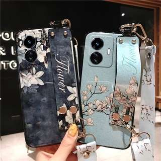 พร้อมส่ง ใหม่ เคสโทรศัพท์มือถือนิ่ม ลายดอกไม้ พร้อมสายคล้อง ปรับได้ แฟชั่น สําหรับ Realme C55 NFC REALMEC55 NFC 2023