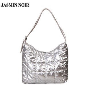 Jasmin NOIR กระเป๋าถือ กระเป๋าสะพายไหล่ สะพายข้าง ลายสก๊อต ดวงจันทร์ อวกาศ แฟชั่นฤดูหนาว สําหรับสตรี