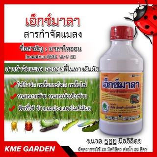 🐞แมลง🐞 เอ็กซ์มาลา ขนาด 500 มิลลิลิตร มาลาไทออน ออกฤทธิ์ในทางสัมผัสตายใช้กำจัด หนอนกอข้าว เพลี้ยระโดดสีน้ำตาล