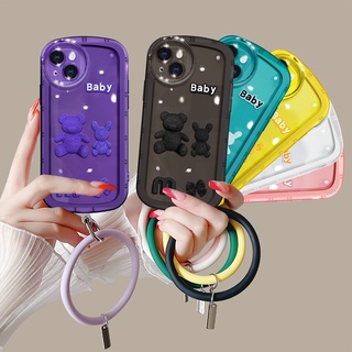 เคสโทรศัพท์มือถือ ซิลิโคน ลายหมีน่ารัก พร้อมแหวนขาตั้ง สําหรับ OPPO Reno 8Z 5G Reno 7Z 5G Reno6 Z 5G Reno 7 5G Reno 6 5G