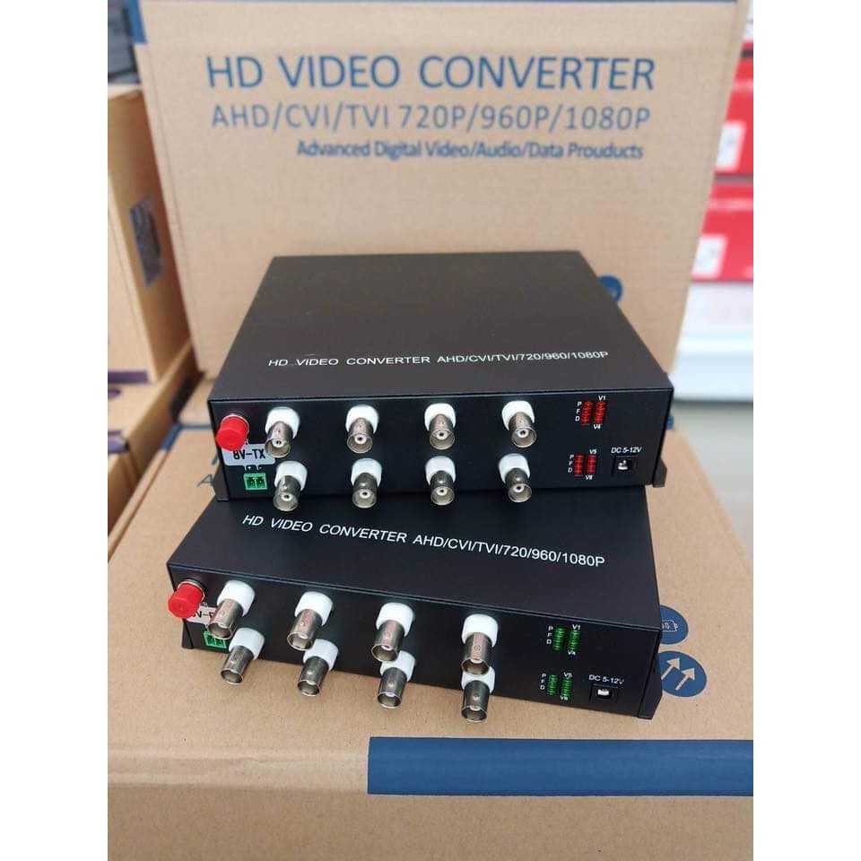 Media HD video converter Fiber optic  8ch. AHD / CVI / TVI / 720 /960 / 1080P