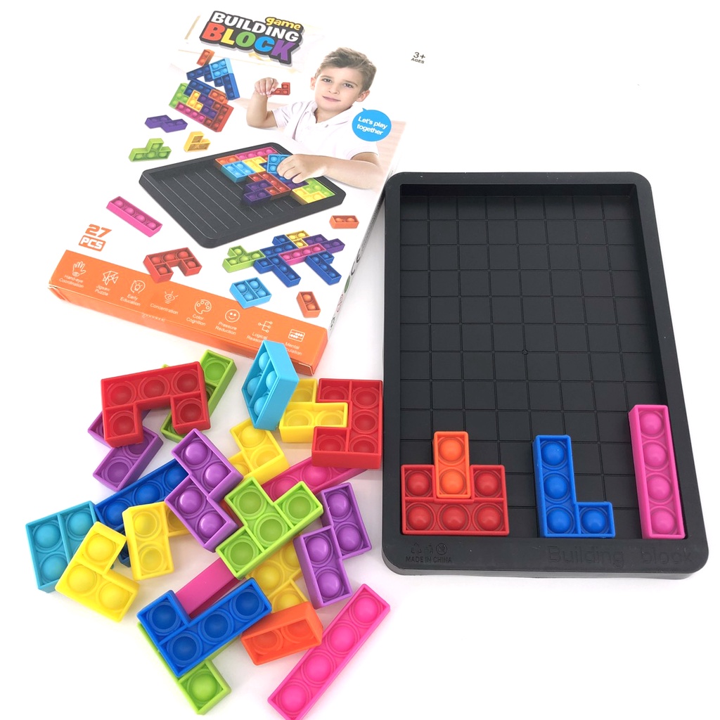 Pop it Tetris ของเล่นกดๆ ที่เมื่อไหร่ได้ลองกดแล้วจะเลิกไม่ได้ เด็กๆ มาแบบ 2 in 1 ชิ้นส่วน tetris ยัง