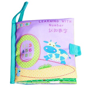 หนังสือผ้านับเลข 0-9 Learning with Number by Jollybaby (เก็บเงินปลายทางได้)