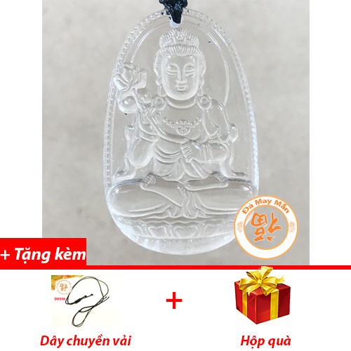 สีขาว Lapis lazuli Mahasthamaprapta พระโพธิสัตว์จี้