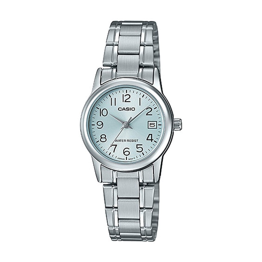 Casio Standard นาฬิกาข้อมือผู้หญิง สายสแตนเลส รุ่น LTP-V002,LTP-V002D,LTP-V002D-2B - สีเงิน