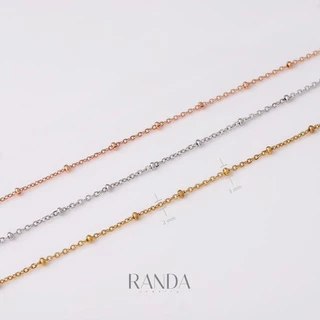 Randa สร้อยคอลายลูกปัด สีเงิน สีพิ้งโกล สีทอง สแตนเลสแท้ โดนน้ำหอม อาบน้ำ ออกกำลังกาย ลงทะเลได้ ไม่ลอก ไม่ดำ