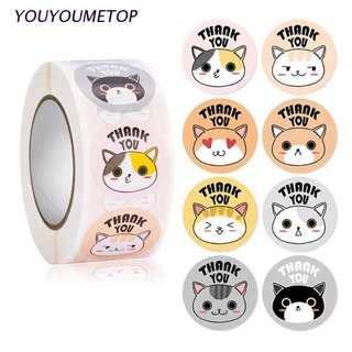 YOUYO Cute Animal Stickers Roll 500 Pcs/Roll Great for Party Favors Class Rewards Craft Projects Water Bottles DIY Package