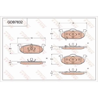 ผ้าดิสเบรคหน้า MG MG3 1.3 1.5 2015- GDB7832 TRW