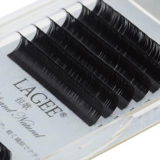 LAGEE ขนตาส่วนบุคคล 7-15 มม.ผสมสีดําเข้มคลาสสิกพรีเมี่ยมปลอม Mink Eyelash Extension ขนตาปลอมนุ่มจาก NAGARAKU