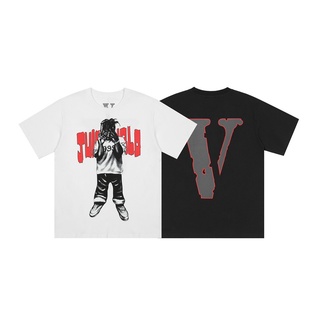 เสื้อยืดแขนสั้นลําลอง ผ้าฝ้าย ทรงหลวม พิมพ์ลาย Big V Print Vlone แฟชั่นคู่รัก สไตล์คลาสสิก สําหรับผู้ชาย และผู้หญิง ไซซ์