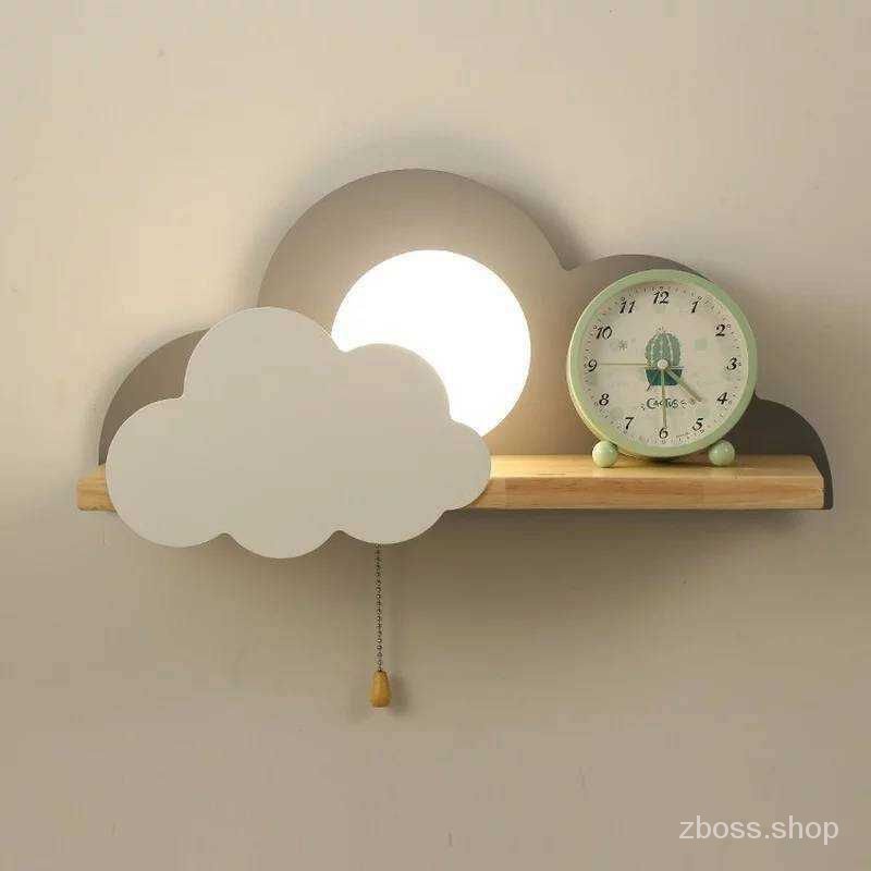 ก้อนเมฆลอย โคมไฟติดผนังสำหรับห้องนอนเด็กการ์ตูน ห้องนอนโคมไฟติดผนัง ก้อนเมฆลอยลักษณะ