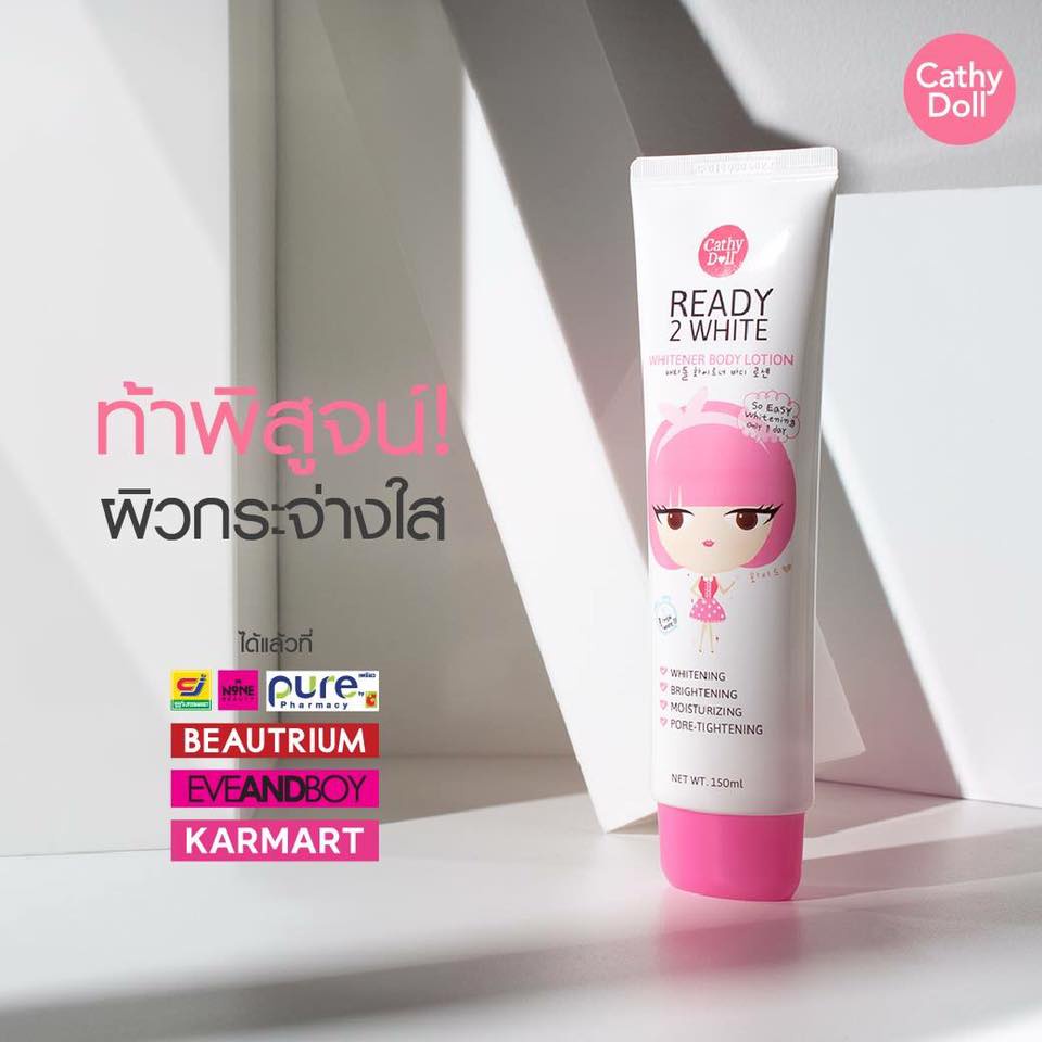 Cathy Doll Ready 2 White Whitener Body Lotion 150 ml. เคทีดอลล์ เรดี้ทูไวท์ ไวท์เทนเนอร์บอดี้โลชั่น รูปที่ 2